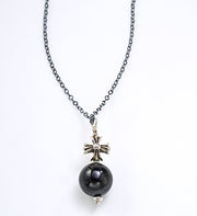 Modern Om Shungite Silver Cross Necklace